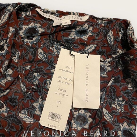 VERONICA BEARD **NWT** Sazan Floral Silk Dressing Clay Multi - Picture 6 of 10